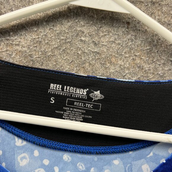 Reel Legends Shirt Womens Small Blue Abstract Print Long Sleeve Reel-Tec Jersey - Picture 7 of 10